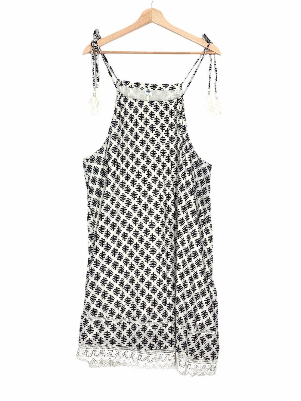 Old Navy Black & White Printed Tie-Shoulder Sundress Size XL Casual Boho Summer
